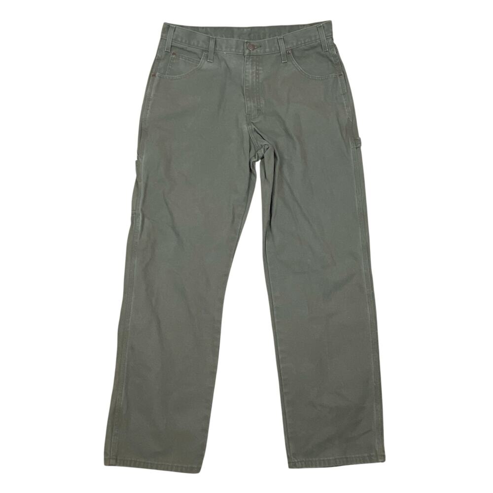 Dickies Canvas Workwear Pants 100% Cotton Army Green 36 x 32 Utility